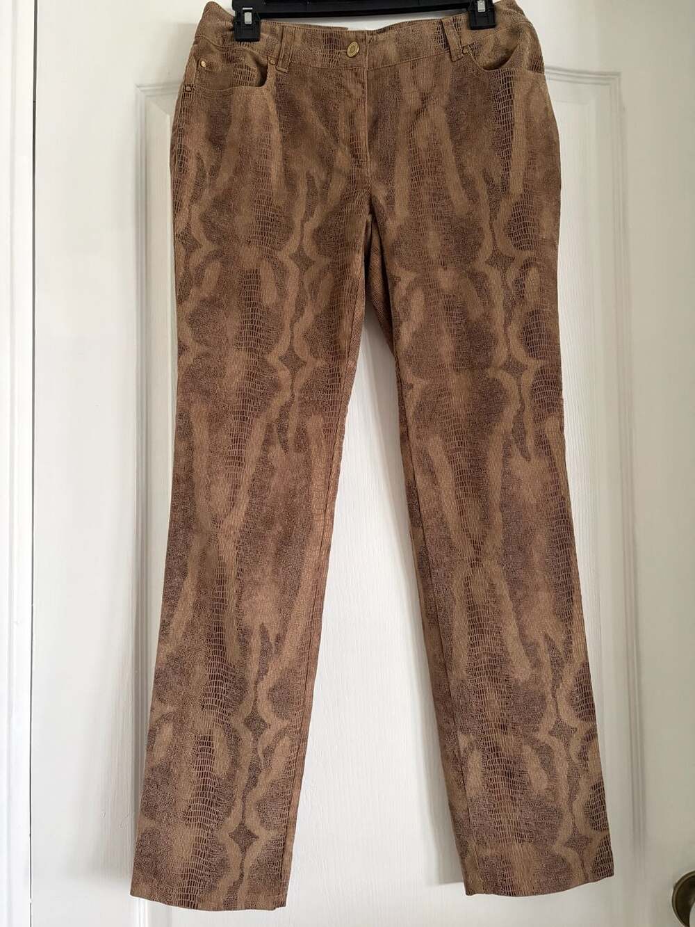 Chico's Brown Snakeskin Animal Print Corduroy Pants Size 00 (US 0/2)